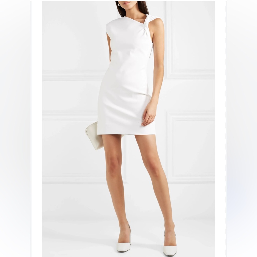 Helmut Lang White One-Shoulder Mini Dress